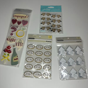 Set of 4 New Wedding Themed Recollections & Jolee’s Stickers Crafts Scrapbooking